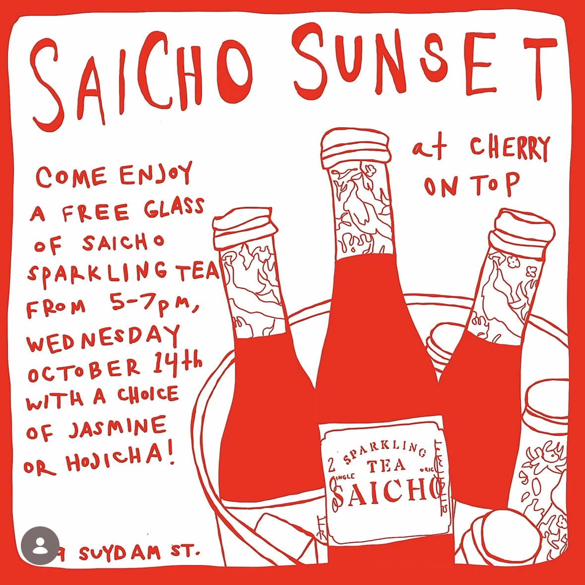 Flyer for Saicho Sunset at Cherry On Top